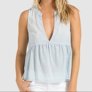 Anthro Cloth & Stone Peplum V-Neck Tank Blouse